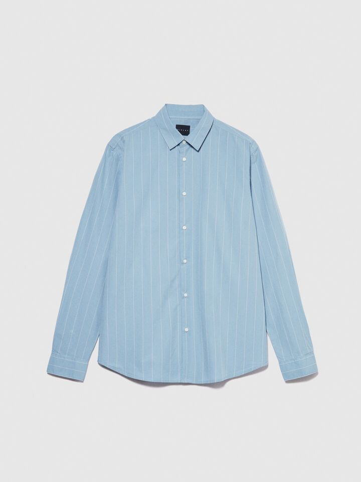Striped shirt - men's slim fit shirts - Light Blue | Sisley image number 6